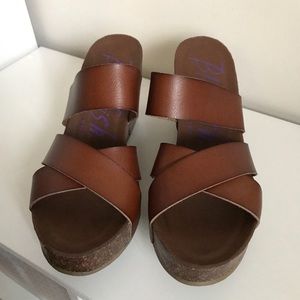 Size 10 Blowfish Hiro Whiskey Brown Wedge